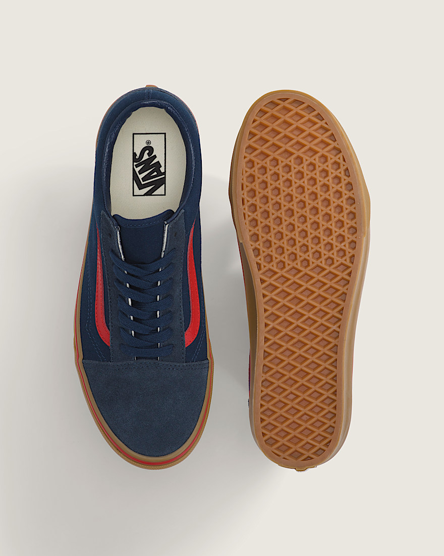 Old Skool Gum Shoe VANS Navy Blue  Red ALT2