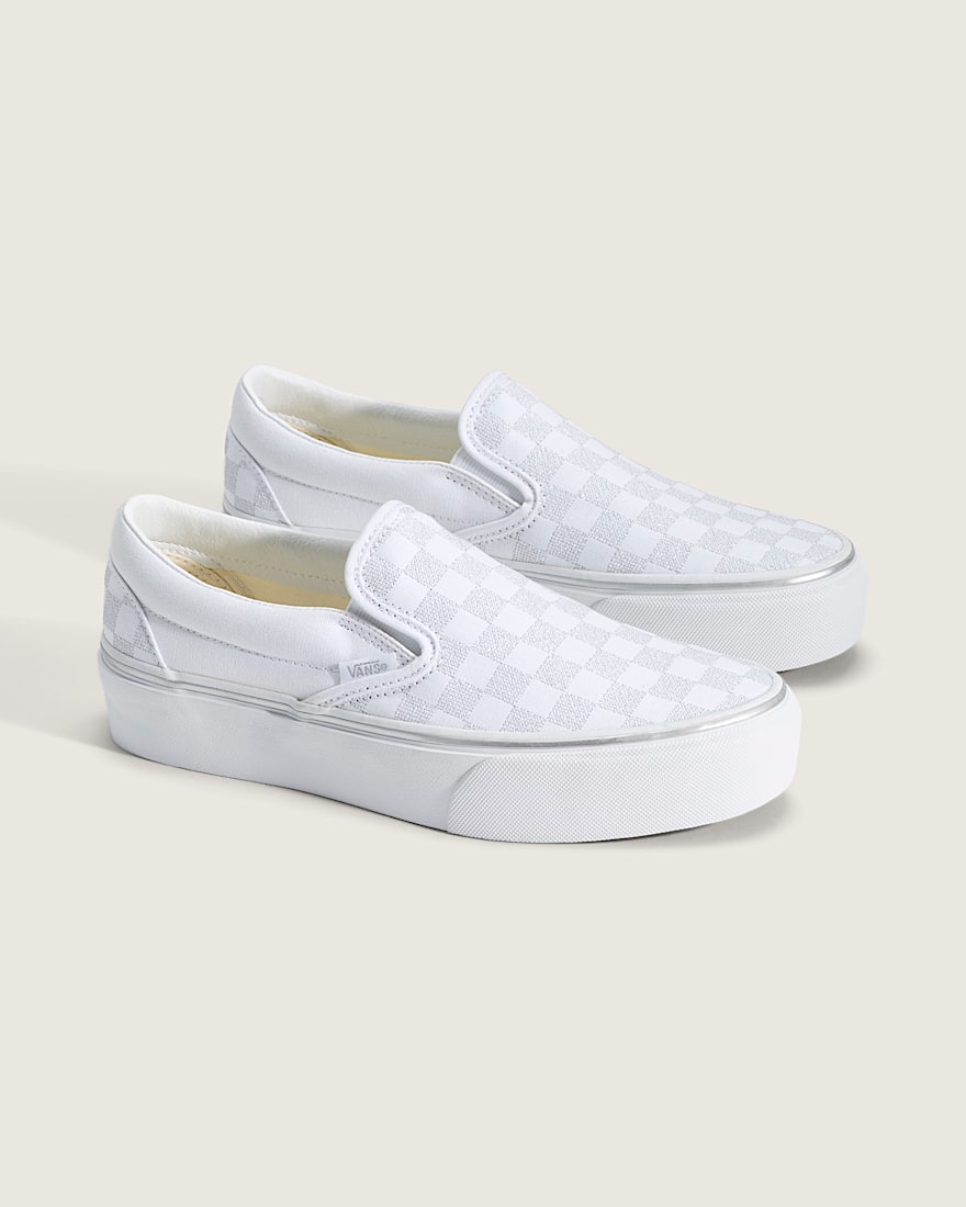 Classic Slip-On Platform Checkerboard Shoe