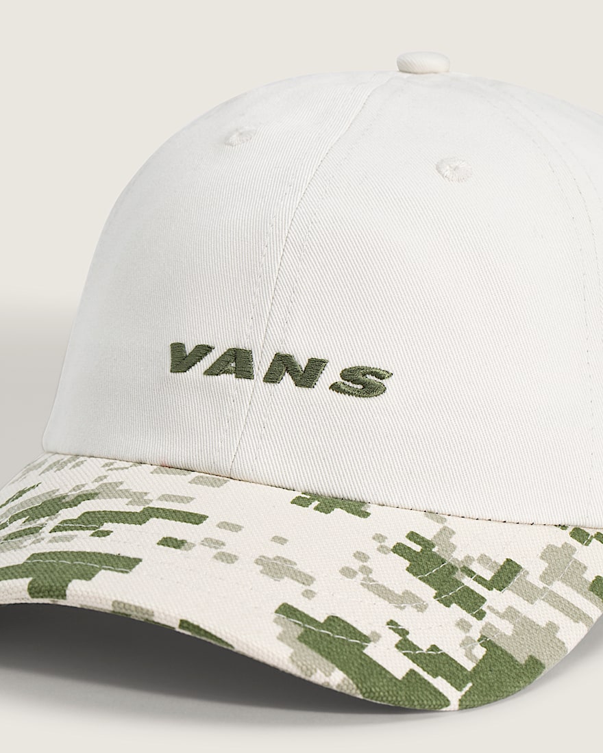 Check Side Jockey Hat VANS Neutral Olive Green  Marshmallow White ALT1