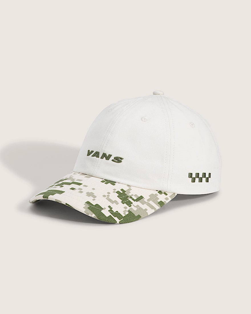 Check Side Jockey Hat VANS Neutral Olive Green  Marshmallow White HERO