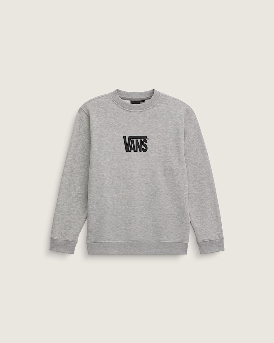 Kids Stretch Logo Crew Sweatshirt VANS Cement Heather Grey HERO