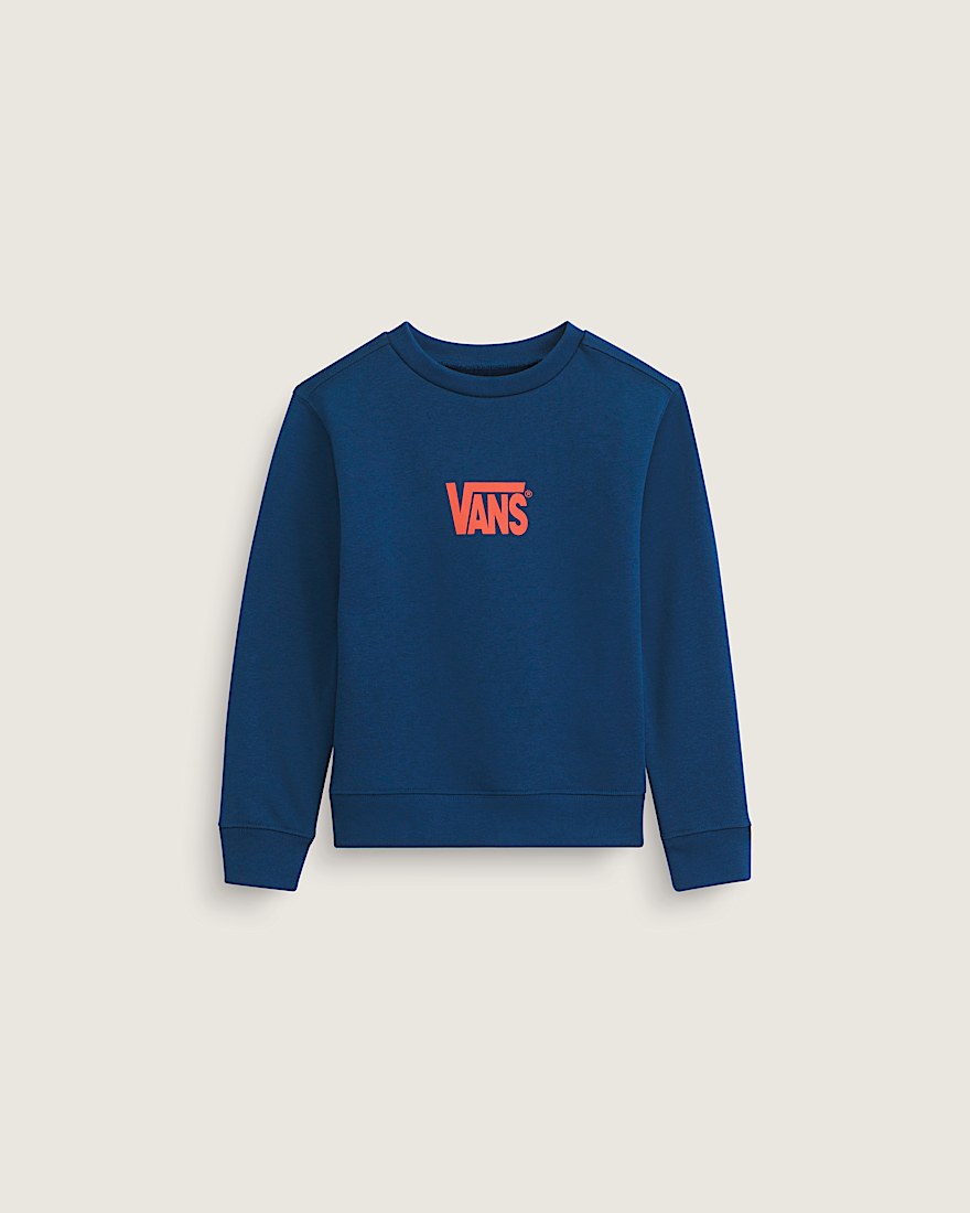 Little Kids Stretch Logo Crew Sweatshirt VANS Deep Indigo Blue  Flame Red HERO