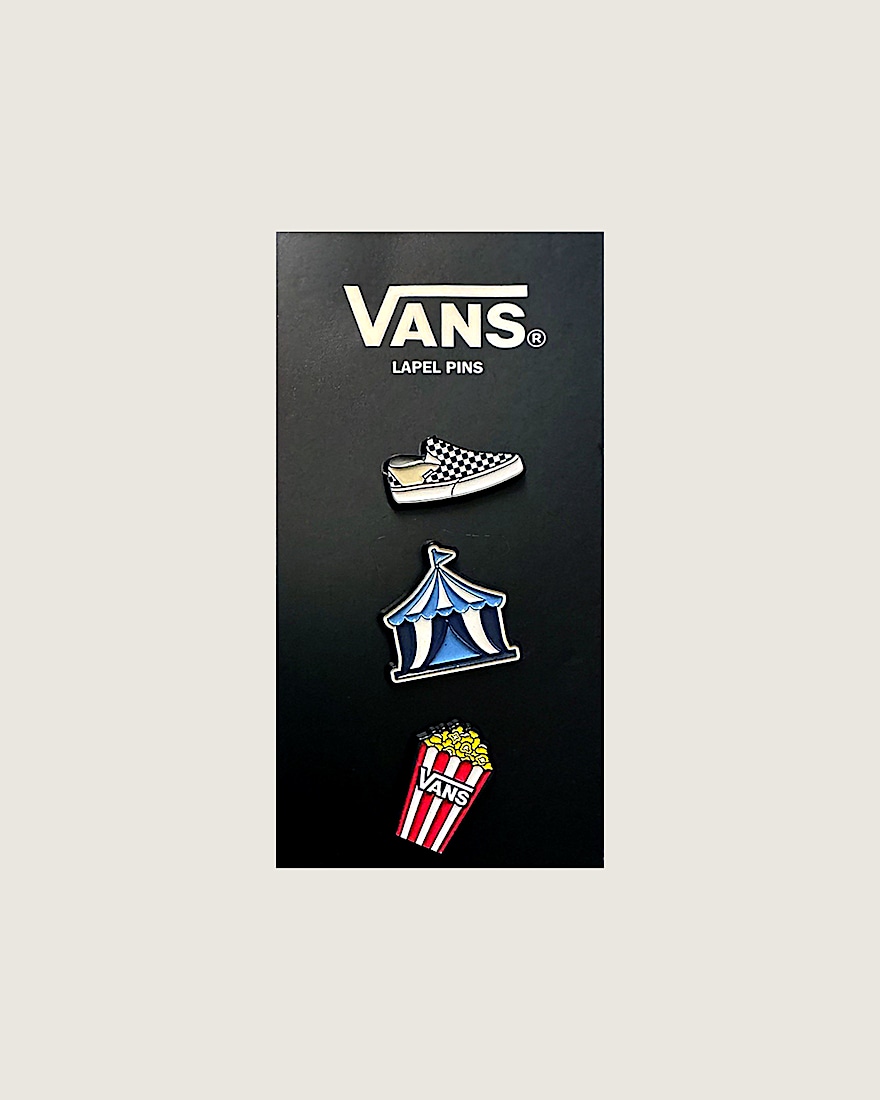 Waffle Shop Off The Wall Circus Lapel Pin Set VANS Blue  Red HERO