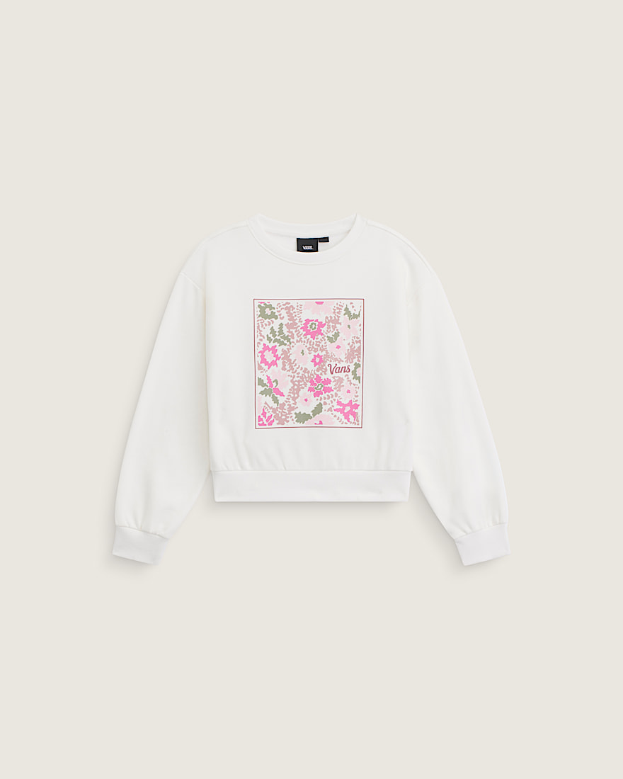 Kids Flow Field Crew Sweatshirt VANS Marshmallow White HERO