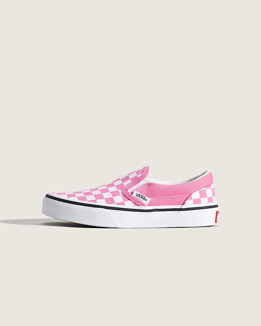 Little Kids Classic SlipOn Checkerboard Shoe VANS Checkerboard Fizz Pink HERO