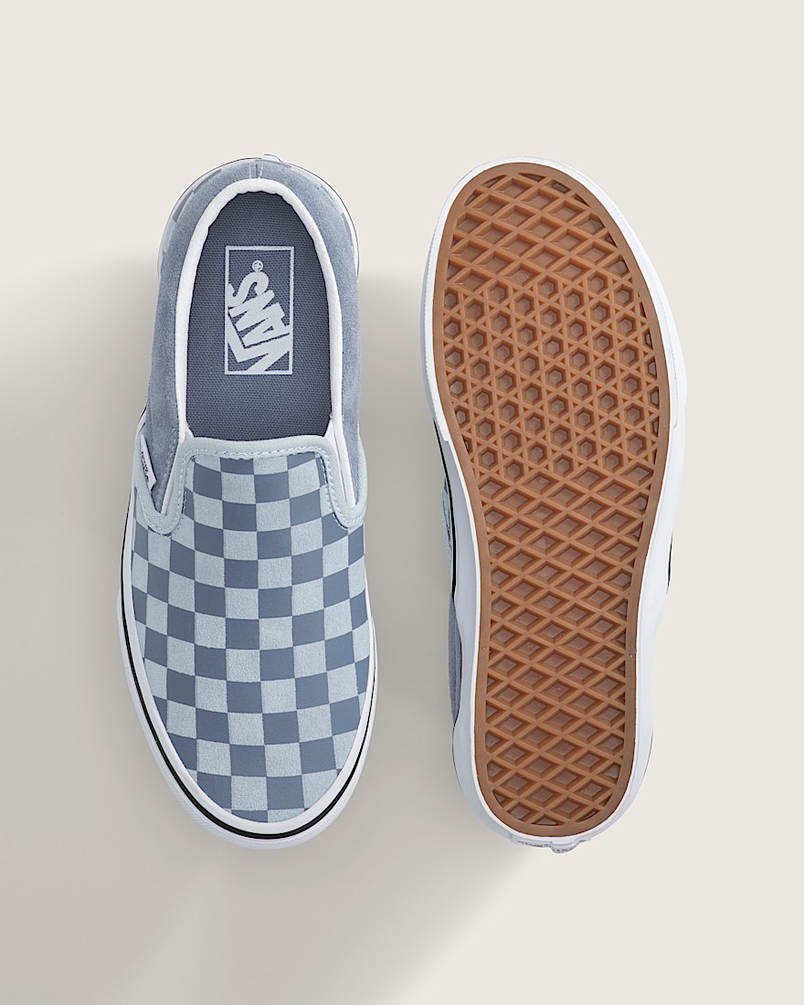 Classic SlipOn Checkerboard Shoe VANS Checkerboard Light Blue ALT2