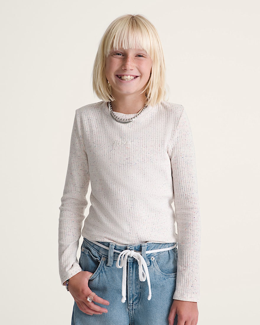 Kids Teri Confetti Rib Long Sleeve Shirt