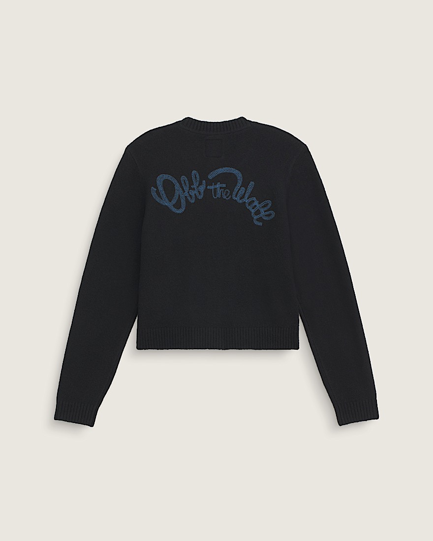 Dolly Chain Stitch Cardigan Sweater VANS Black ALT1