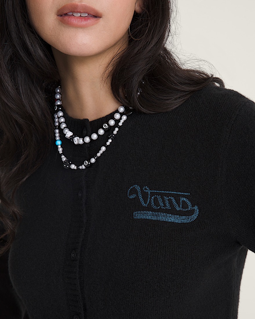 Dolly Chain Stitch Cardigan Sweater VANS Black ALT4