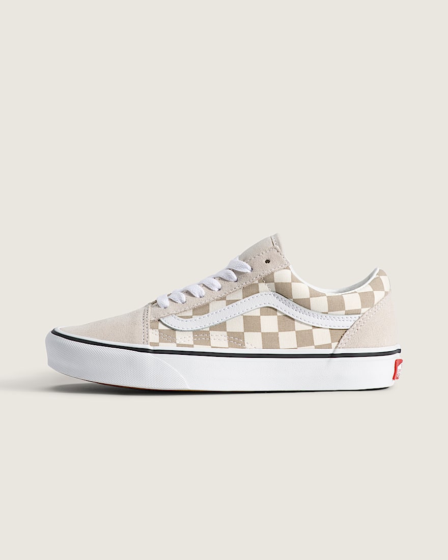 Old Skool Checkerboard Shoe VANS Checkerboard Oatmeal Beige HERO
