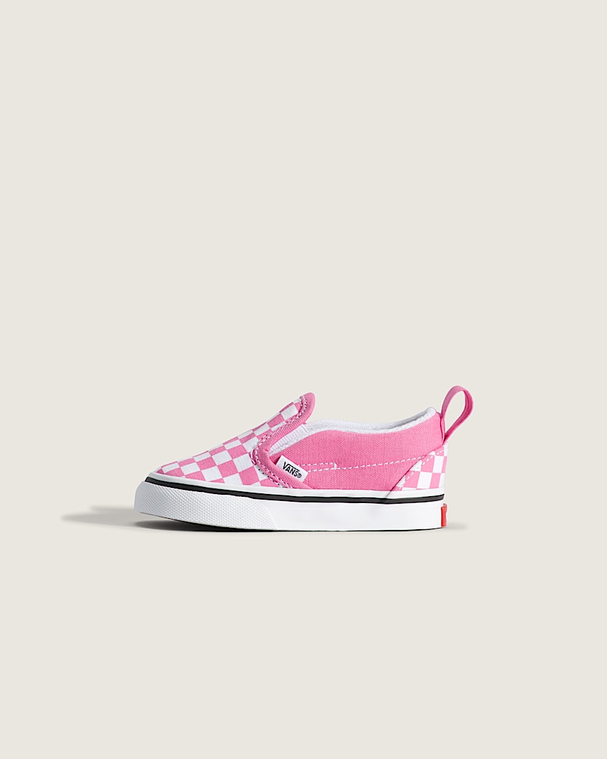 Toddler Classic SlipOn V Checkerboard Shoe VANS Checkerboard Fizz Pink HERO