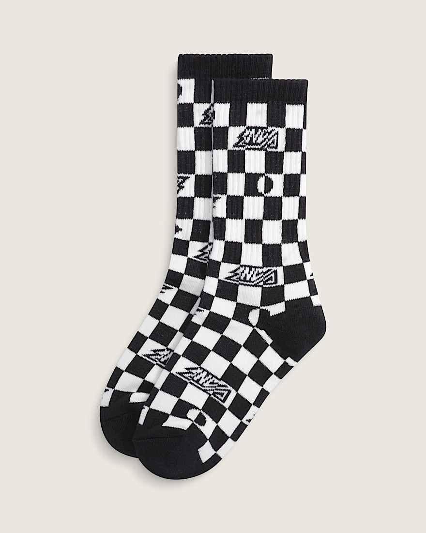 Kids Checkerboard Ticker Crew Socks VANS Black HERO