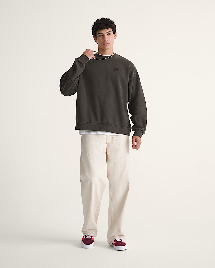 Premium Check5 Loose Denim Pants VANS Natural Seed Beige ALT3