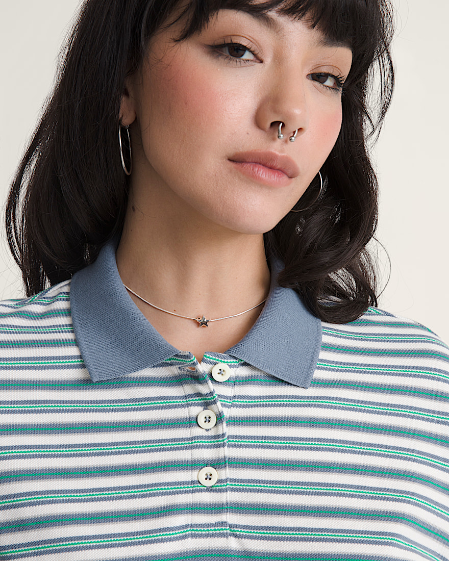 Swing Knit Polo Shirt VANS Glacial Slate Blue ALT4