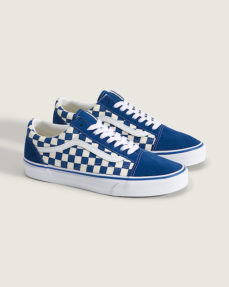 Old Skool Checkerboard Shoe VANS Checkerboard True Blue  White ALT1