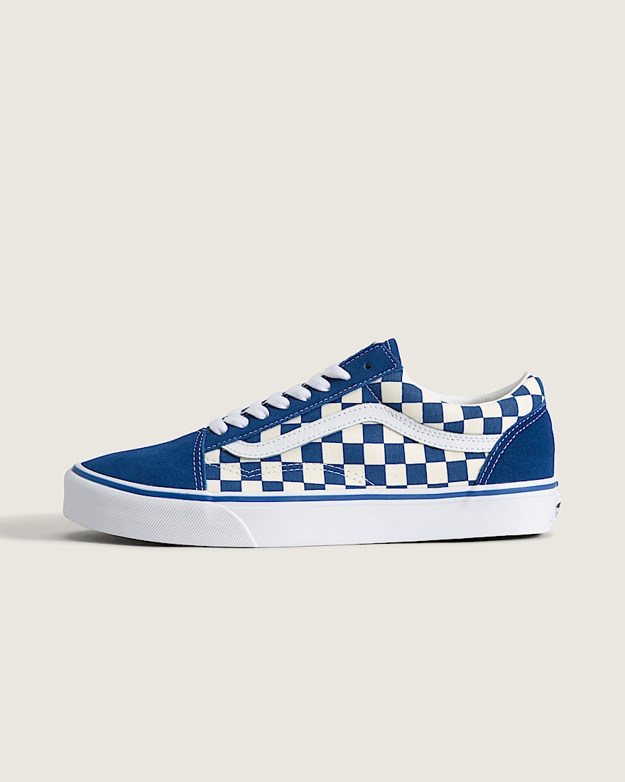 Old Skool Checkerboard Shoe VANS Checkerboard True Blue  White HERO