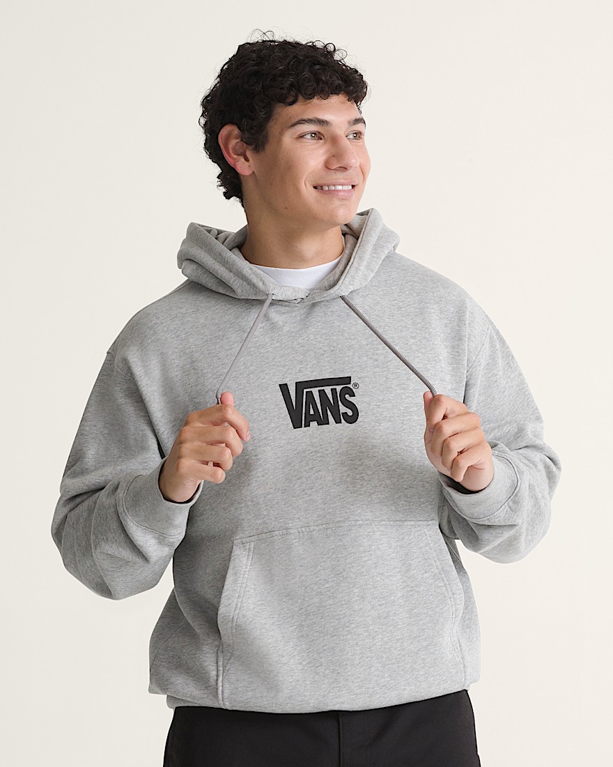 Stretch Logo Pullover Hoodie VANS Cement Heather Grey HERO