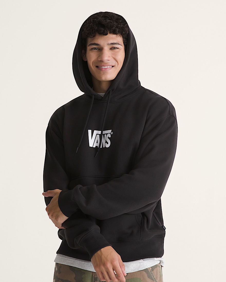 Stretch Logo Pullover Hoodie VANS Black  White HERO