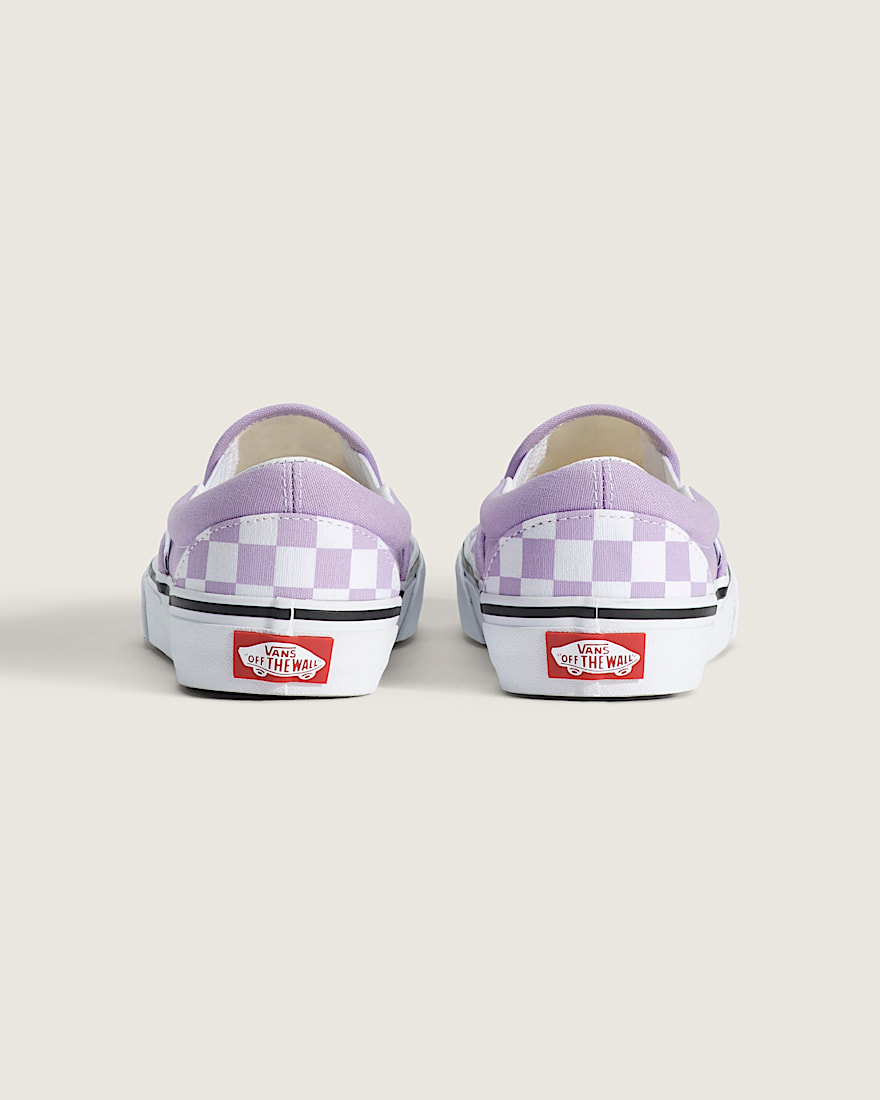 Big Kids Classic SlipOn Checkerboard Shoe VANS Checkerboard Soft Orchid Purple ALT3