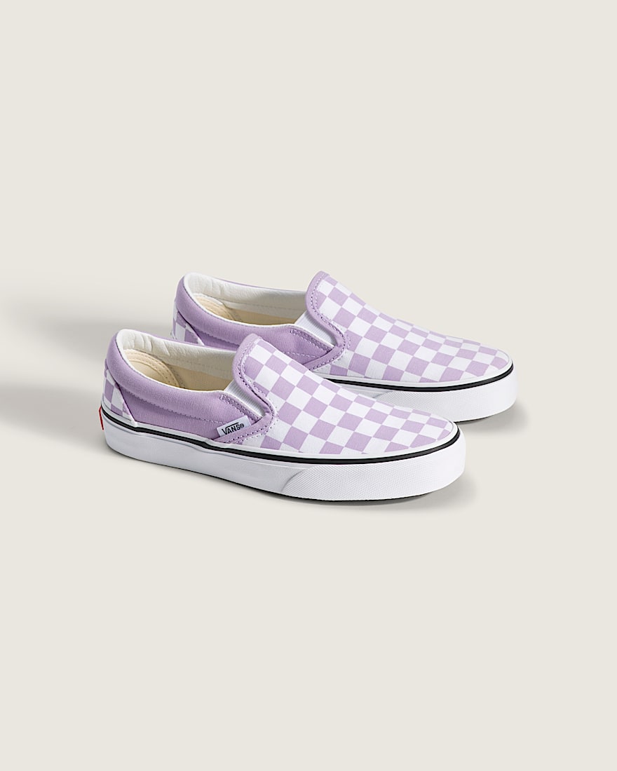 Big Kids Classic SlipOn Checkerboard Shoe VANS Checkerboard Soft Orchid Purple ALT1