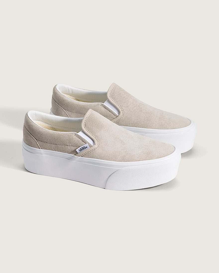 Classic SlipOn Platform Shoe VANS Oatmeal Beige ALT1