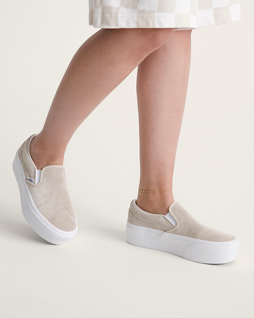 Classic SlipOn Platform Shoe VANS Oatmeal Beige ALT4