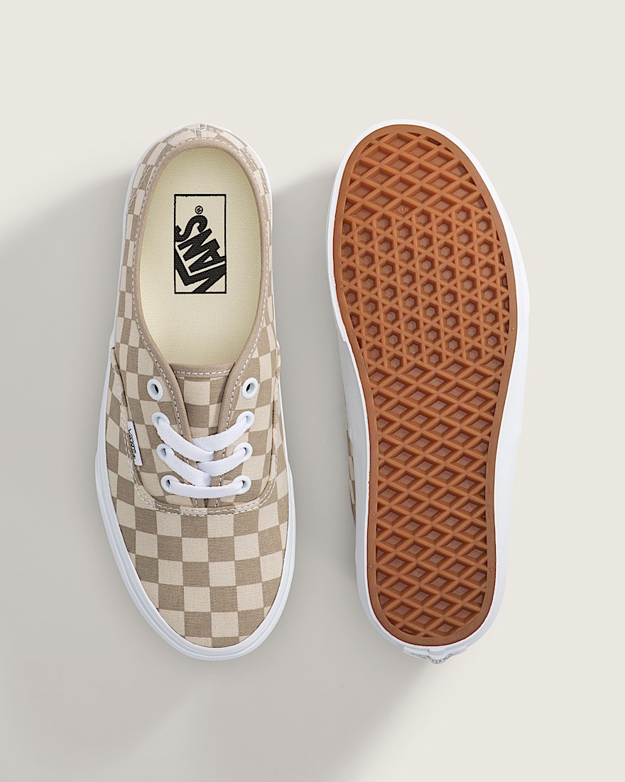 Authentic Checkerboard Shoe VANS Checkerboard Aluminum Grey  Oatmeal Beige ALT2