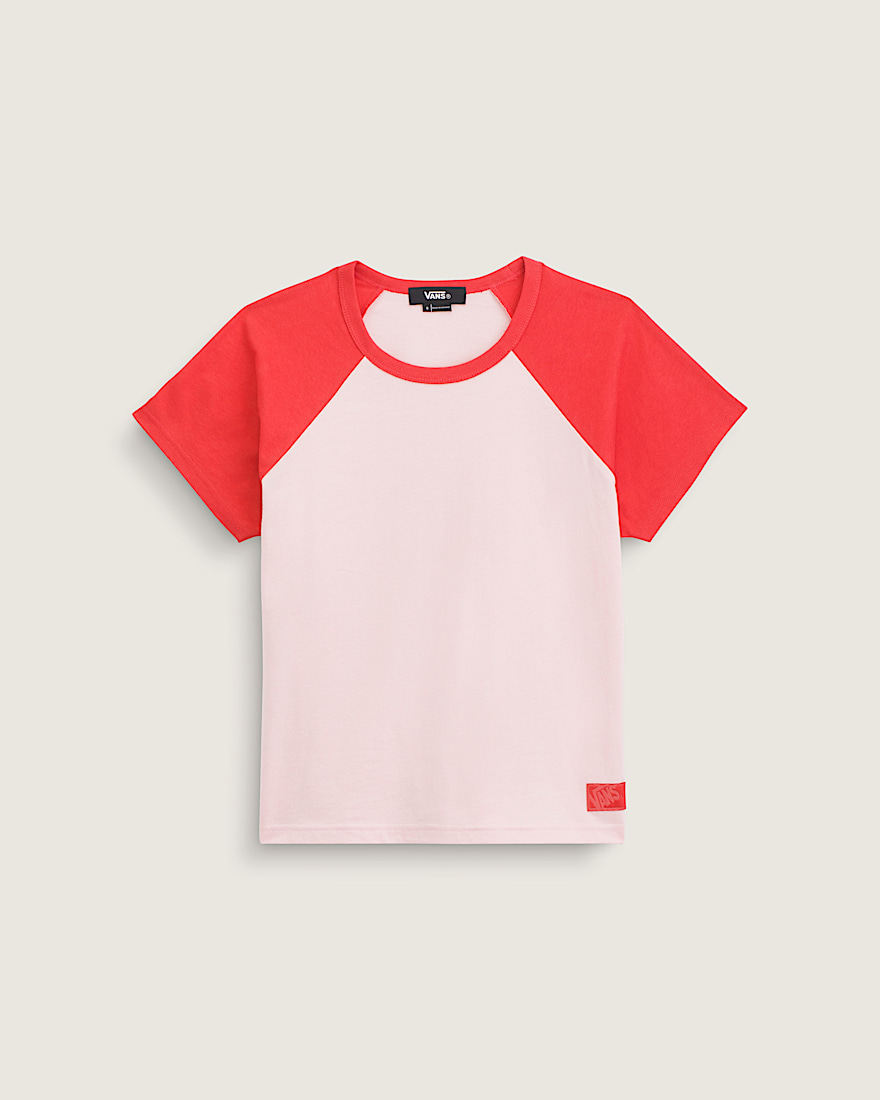 Gracie Raglan TShirt VANS Coral Blush Pink HERO