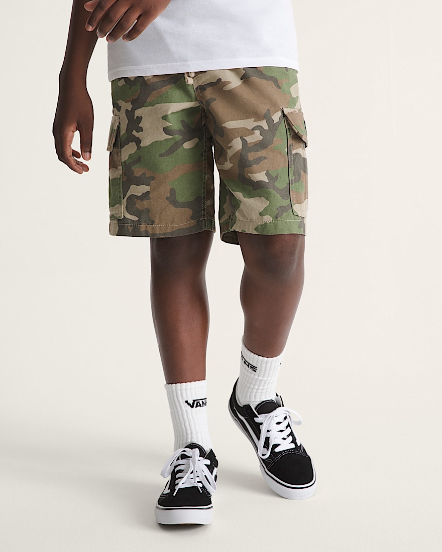 Kids Range Cargo Loose Shorts VANS Vintage Camo Brown  Green ALT2