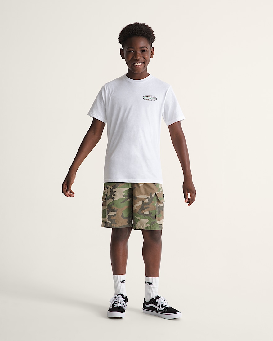 Kids Range Cargo Loose Shorts VANS Vintage Camo Brown  Green ALT3