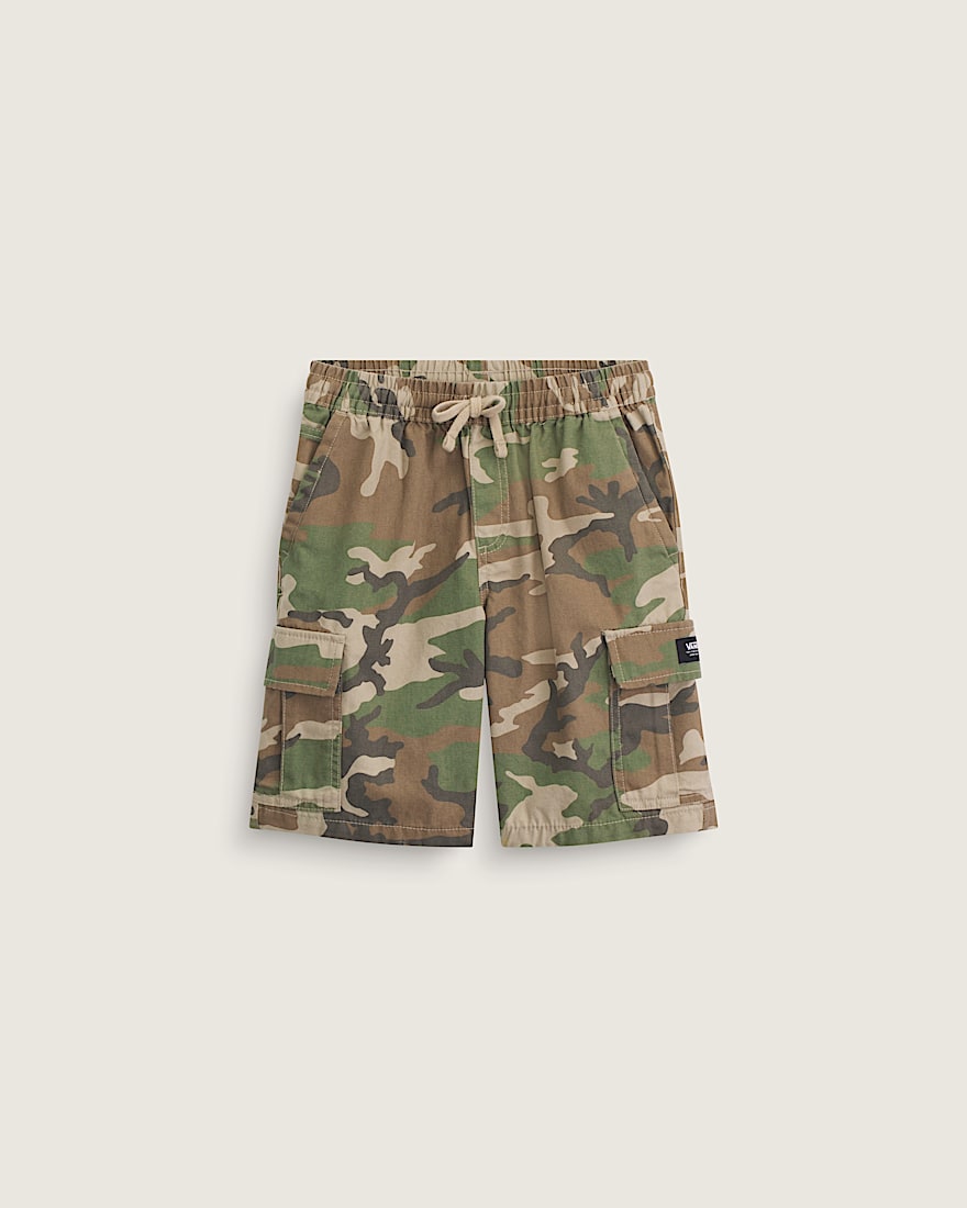 Kids Range Cargo Loose Shorts VANS Vintage Camo Brown  Green HERO