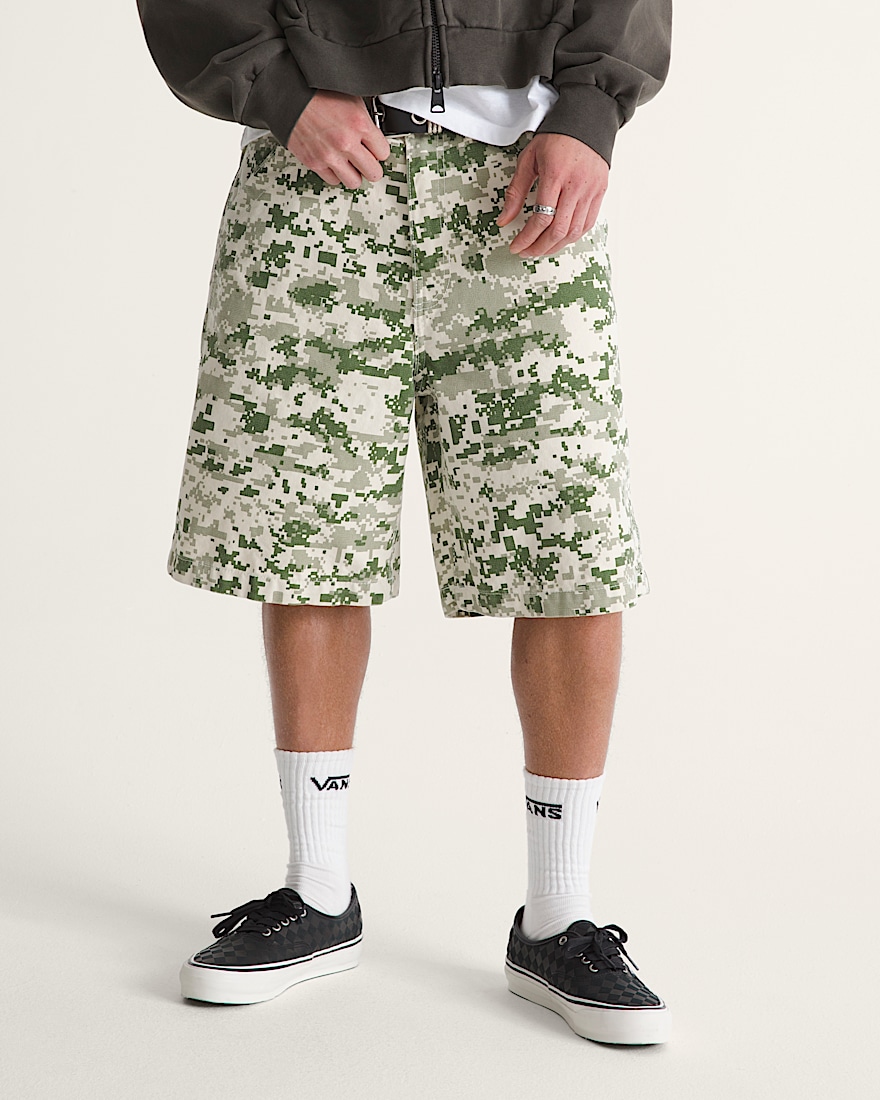 Premium Check5 Baggy Canvas Short VANS Digi Camo Green ALT2