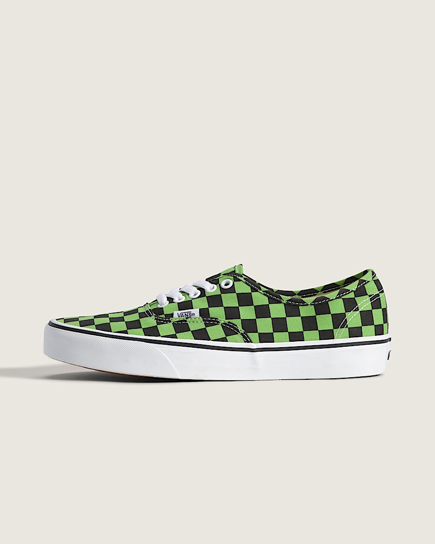 Authentic Checkerboard Shoe VANS Checkerboard Green  Black HERO