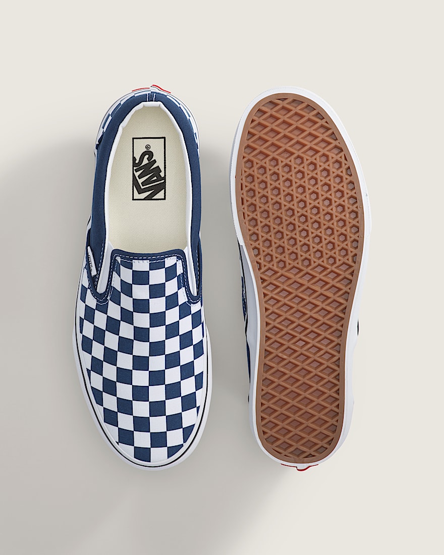 Classic SlipOn Checkerboard Shoe VANS Checkerboard Deep Indigo Blue ALT2