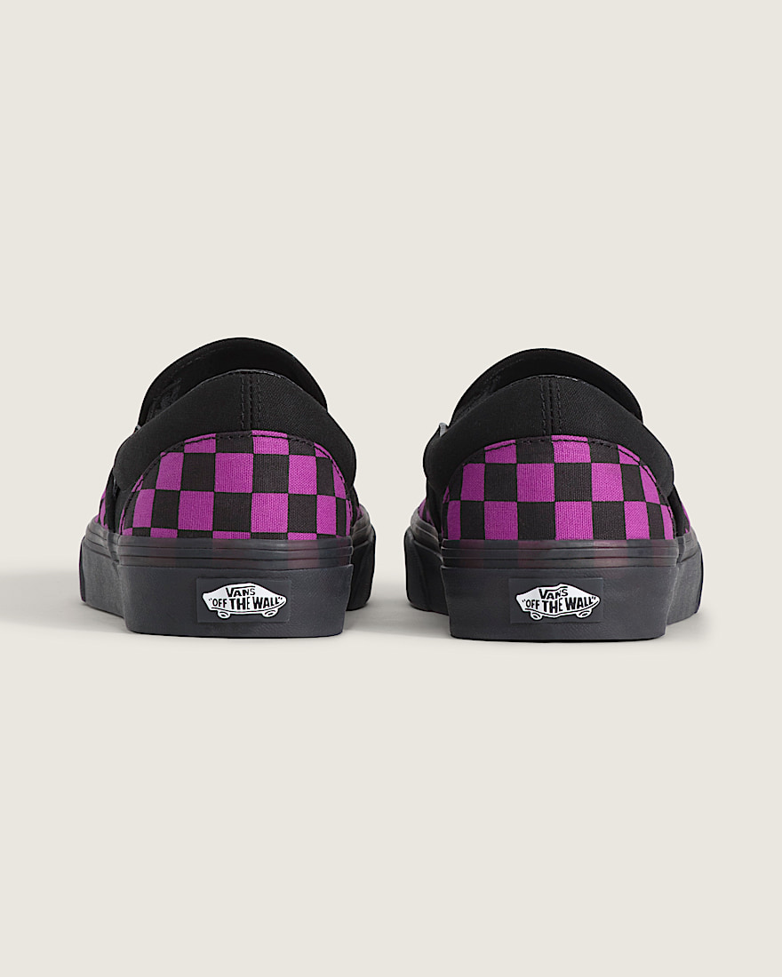 Classic SlipOn Checkerboard Shoe VANS Checkerboard Black Purple ALT3