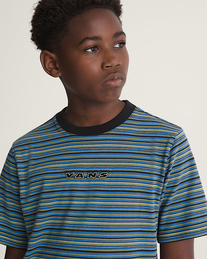 Kids Cameron Stripe Knit Shirt VANS Black  True Blue ALT4