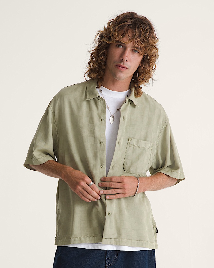 Van Doren Check Camp Shirt VANS Soft Sage Green ALT2