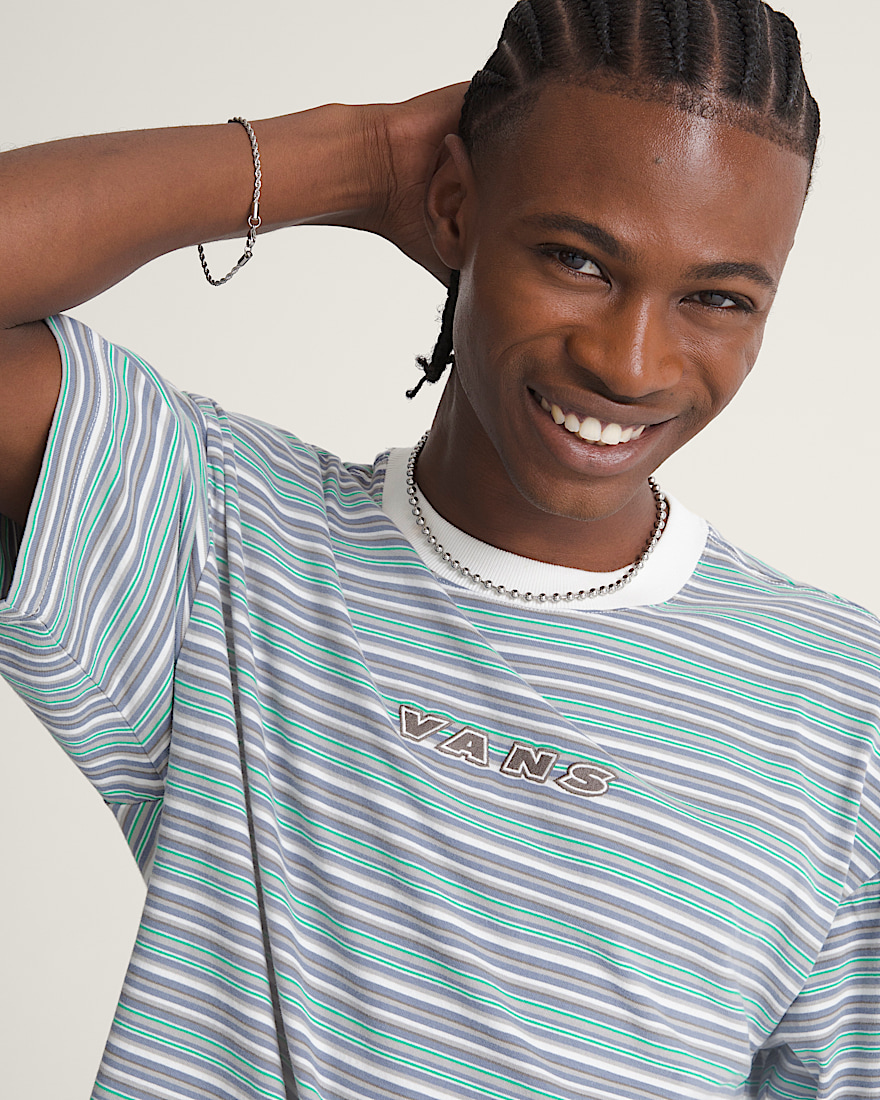 Cameron Stripe Knit Shirt VANS Marshmallow White ALT4