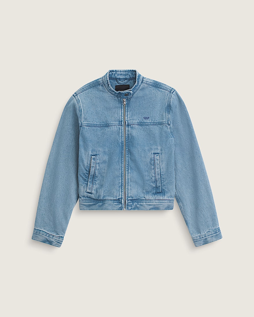 Premium Wmn Pomona Collarless Station Jacket VANS Stonewash Blue HERO