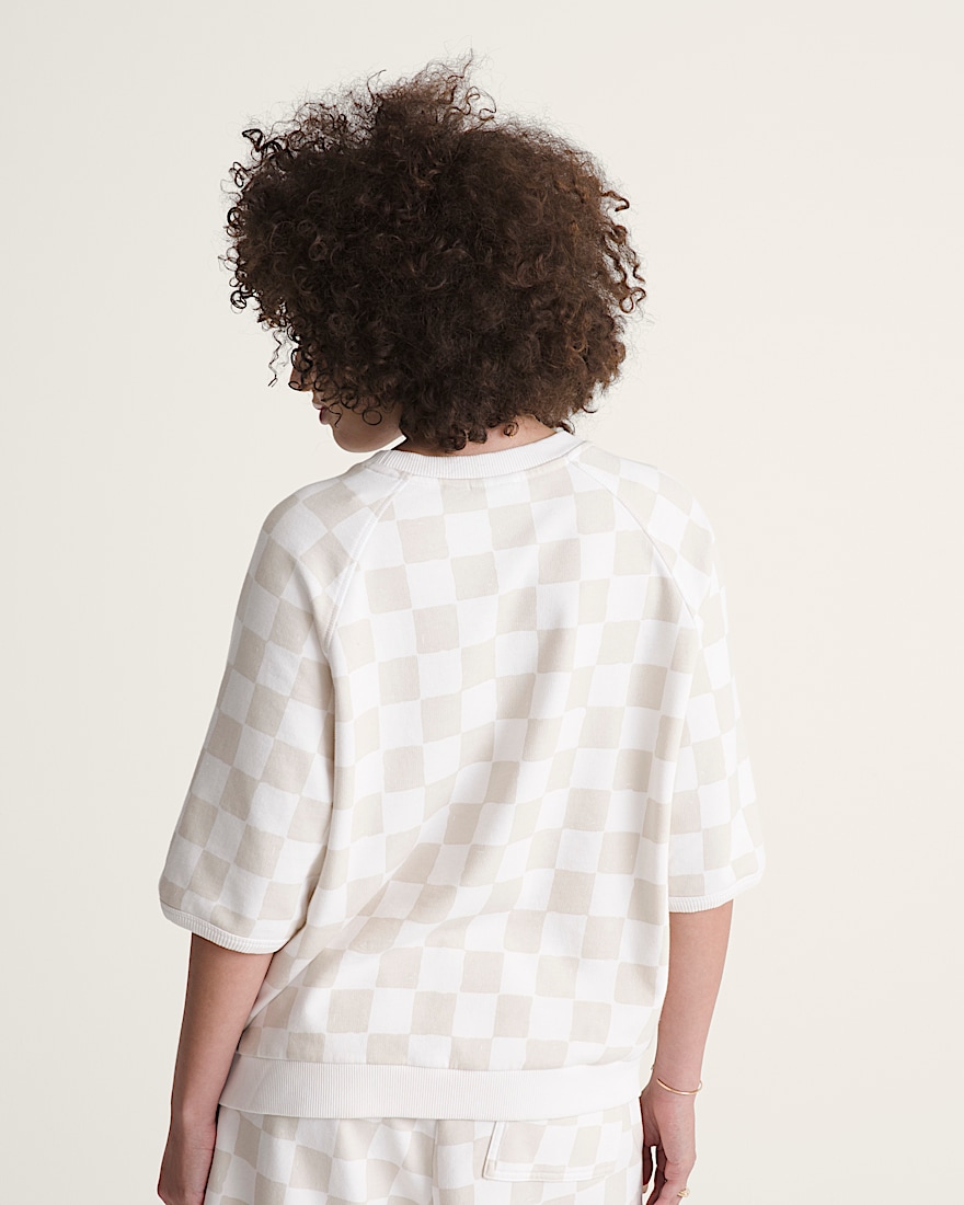 Classmate Check Sweatshirt VANS Egret White ALT3