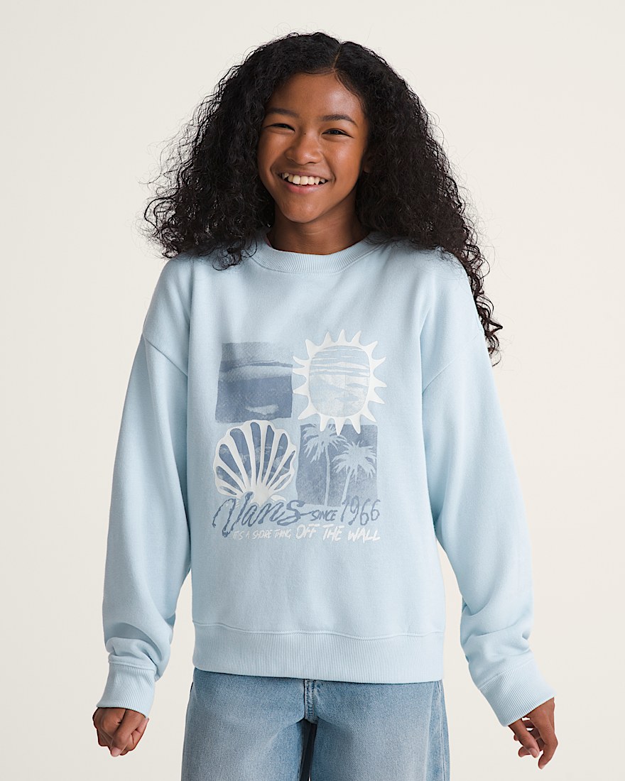 Kids Shore Thing Os Crew Sweatshirt VANS Dawn Mist Blue ALT2