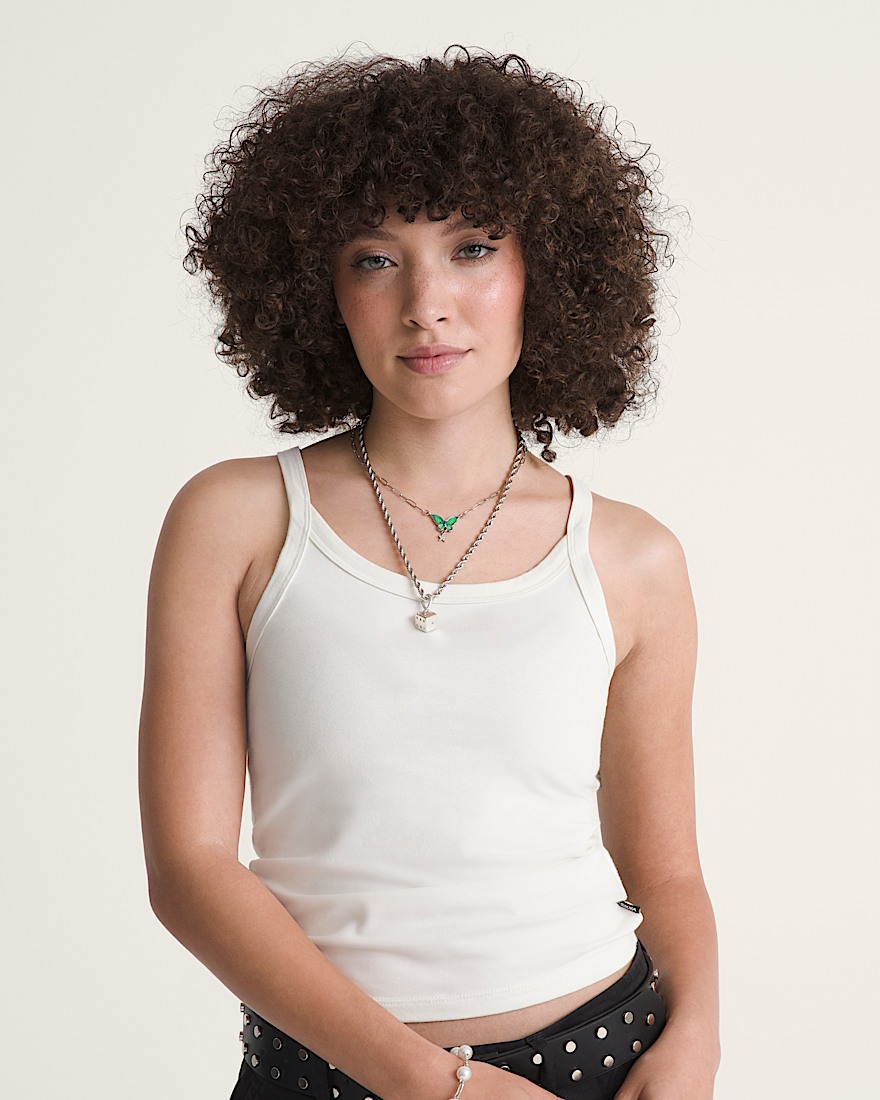 Niki Fitted Cami Tank Top VANS Blanc De Blanc White ALT2