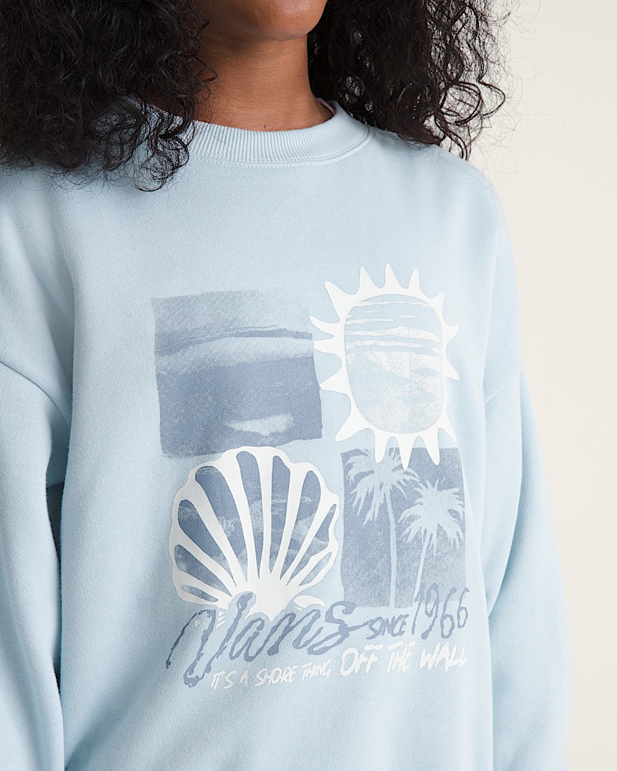 Kids Shore Thing Os Crew Sweatshirt VANS Dawn Mist Blue ALT4