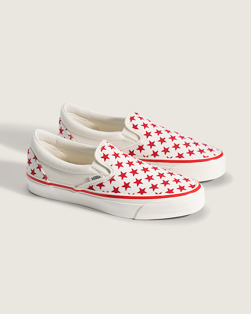 Premium Classic SlipOn Shoe VANS Racing Red  Marshmallow White ALT1