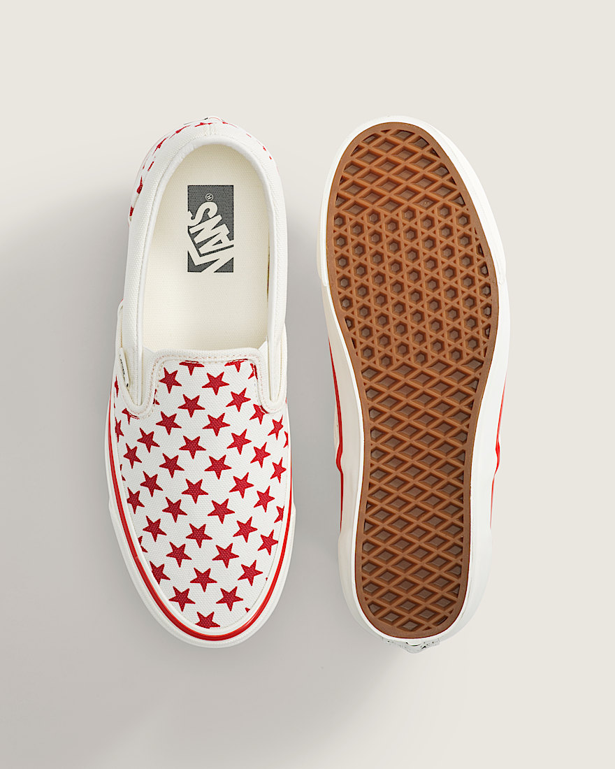Premium Classic SlipOn Shoe VANS Racing Red  Marshmallow White ALT2