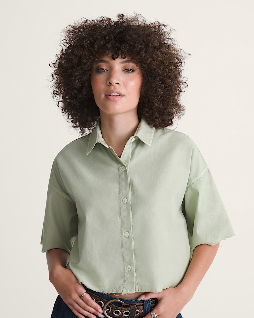 Crop Shirt VANS Soft Sage Green ALT2