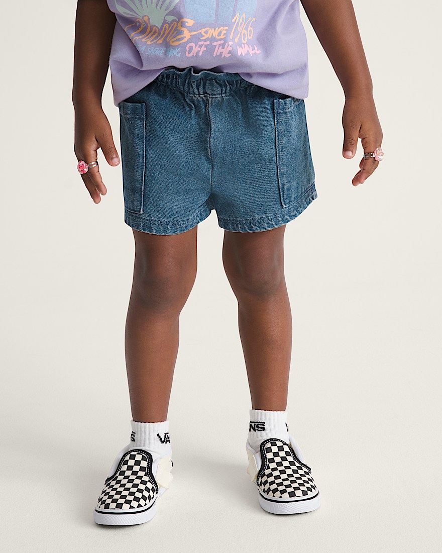 Little Kids Joy Ruffled Elastic Waist Shorts VANS Vintage Indigo Blue ALT2