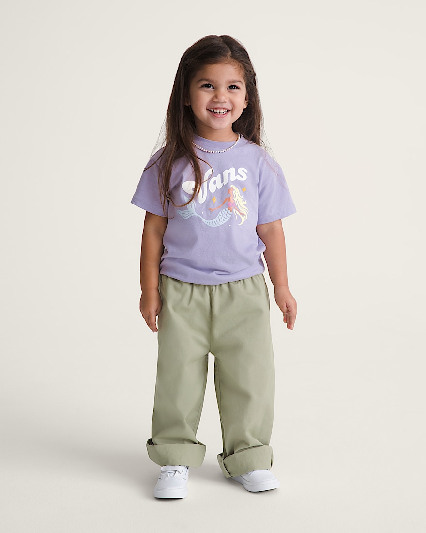 Little Kids Liam Elastic Waist Pants VANS Soft Sage Green ALT3