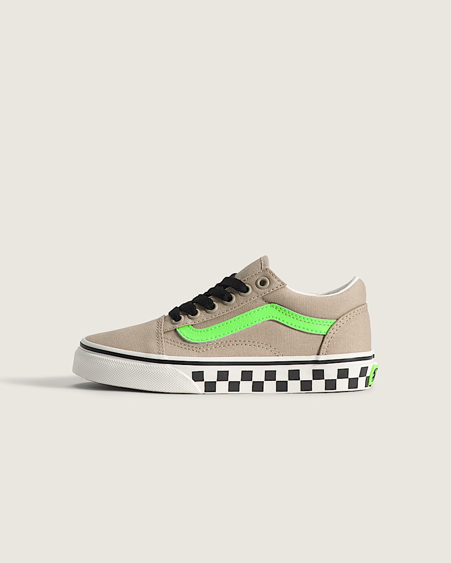 Little Kids Old Skool Shoe VANS GlowintheDark Black  Bay Leaf Green HERO
