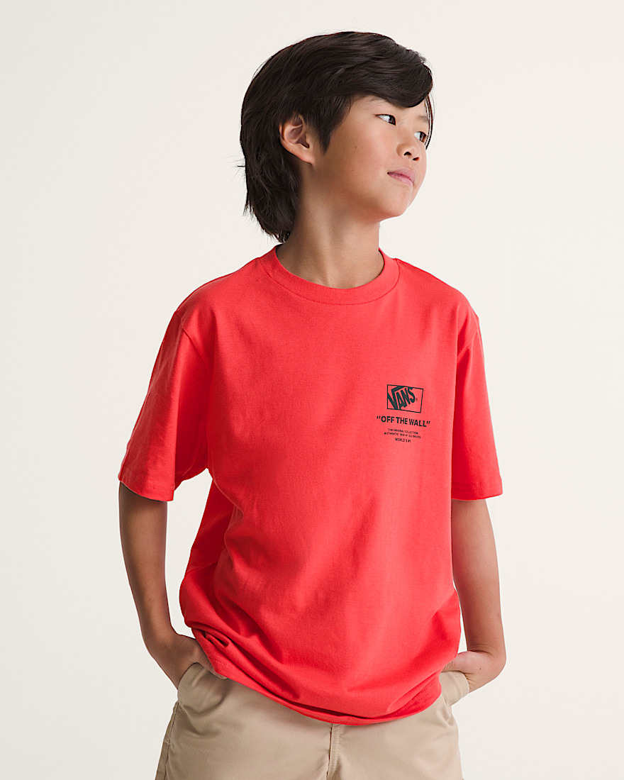 Kids Stacked Hi TShirt VANS Crimson Haze Red ALT2